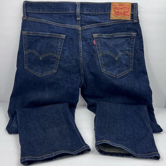 LEVI’S 541, JEANS, ALMOST NEW, WAIST 34 LENGTH 34, BLUE COLOR, FRONT ZIPPER - Picture 2 of 13